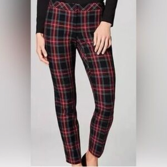 J. Jill Pants - J. Jill Premium Bi Stretch Ankle Pants in Red Tartan Plaid | 18